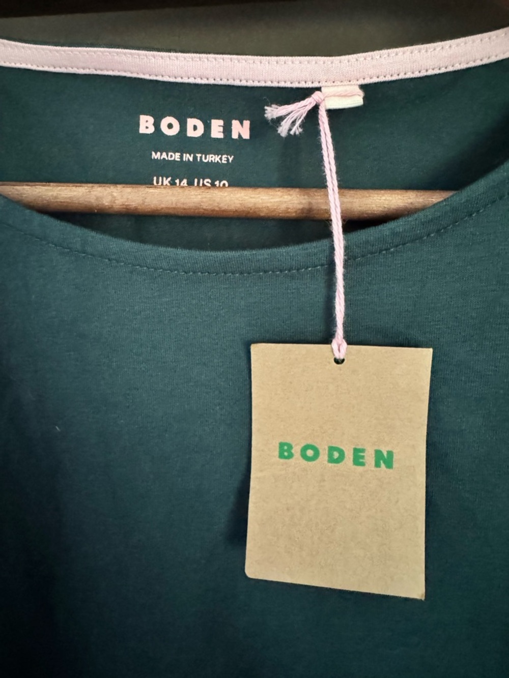 Boden Forest Green Long-Sleeve Puff Shoulder Tee - Picture 4 of 5